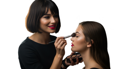 Makeup Artist Applying Makeup on Model Photo