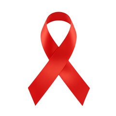 Isolated Red Ribbon Symbol Of Aid And Awareness On Transparent Background