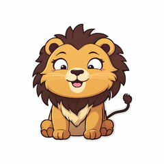 Fototapeta premium Joyful lion 13.eps Cartoon Sticker