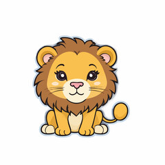 Kawaii lion 16.eps with Sparkling Eyes