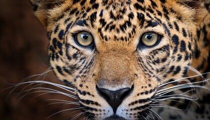 Fototapeta premium close up of leopard face look at camera