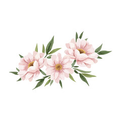 watercolor peony flower bouquet