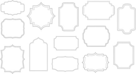 Obraz premium Collection of ornate decorative islamic geometric frames and borders