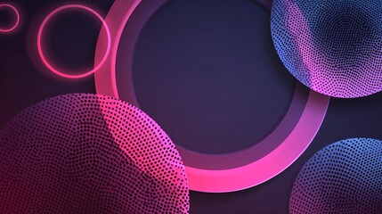 Modern gradient tech background with circular UI elements and empty content zone