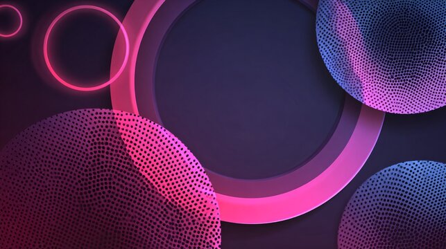 Modern gradient tech background with circular UI elements and empty content zone