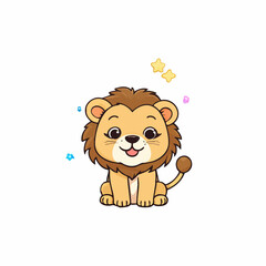 Kawaii lion-6.jpg Art Print