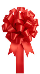 Isolated Red Ribbon Bow Illustration With Transparent Background For Gifts