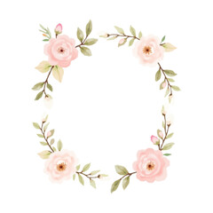 watercolor peony flower frame