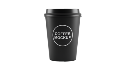 Isolated Realistic 3D Illustration Black Coffee Cup Mockup Against Black