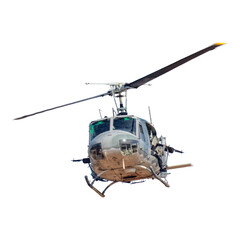 Helicopter isolated on white background  Military transport.