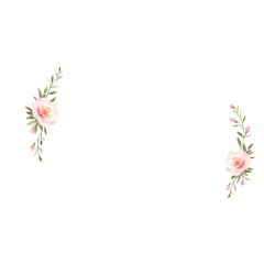 watercolor peony flower frame