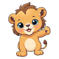Obraz premium Joyful lion-56.png Cartoon Sticker