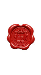 Isolated Red Wax Seal Emblem Illustration On Transparent Background