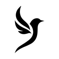 Modern style bird silhouette and letter logo design