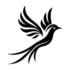 Modern style bird silhouette and letter logo design