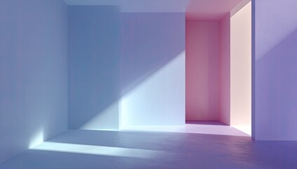 Fototapeta premium Pastel-toned interior with vibrant light