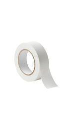 Isolated White Adhesive Tape Roll on Black Transparent Background Realistic 3D