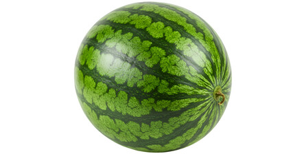 Isolated Watermelon Fruit Photo with Green Texture and Transparent Background