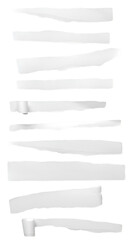 Isolated Torn White Paper Strips Illustration On Black Background