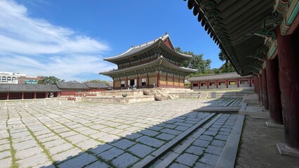 Naklejka premium Injeongjeon Hall, changdeokgung palace, Seoul South Korea - Pictured 26 july 2025.