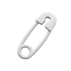 Isolated White Safety Pin Illustration On Transparent Background