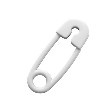 Isolated White Safety Pin Illustration On Transparent Background
