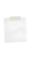Isolated White Paper Sheet With Tape Realistic Illustration On Transparent
