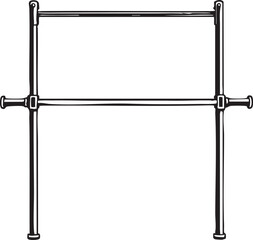 Minimalist Line Art of Metal Double Gymnastic Bar with Two Parallel Horizontal Bars