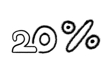 Naklejka premium 20% symbol transparent background