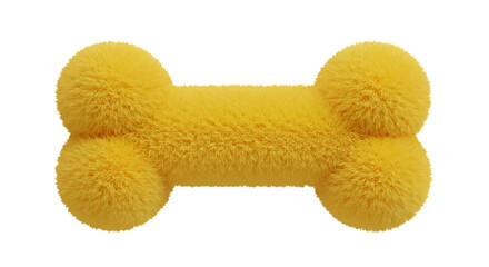 Isolated Yellow Furry Bone Dog Treat On Transparent Background Illustration