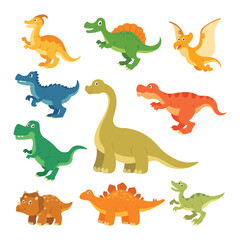 various types of cartoon dinosaurs