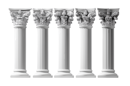  Greek-style arch white isolated on transparent background, Clipart png - Powered by Adobe