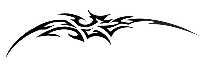 Fototapeta premium tattoo, A complex black line pattern featuring a detailed female hair design,