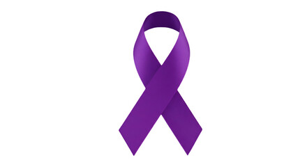 Purple Ribbon Symbol Isolated On Transparent Black Background Illustration