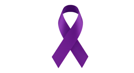 Purple Ribbon Symbol Isolated On Transparent Black Background Illustration