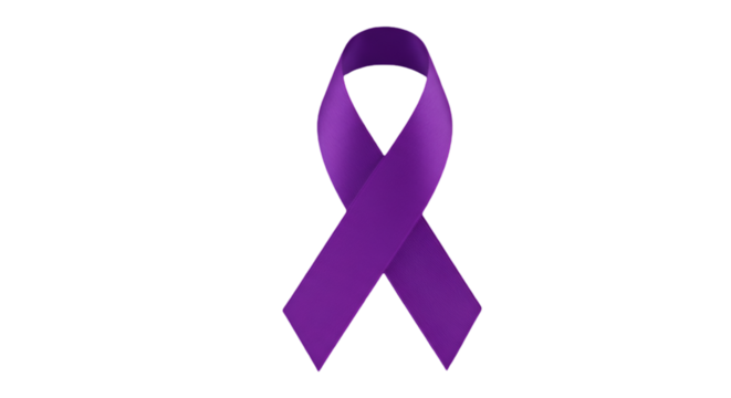 Purple Ribbon Symbol Isolated On Transparent Black Background Illustration - Powered by Adobe