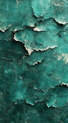 Obraz premium Peeling Paint Texture in Teal and White Distressed Wall Surface