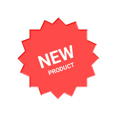 New Product Badge Icon – Red Starburst PNG Label Transparent Clipart