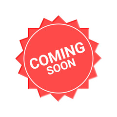 Coming Soon Badge Icon – Red Starburst Label PNG Transparent Design