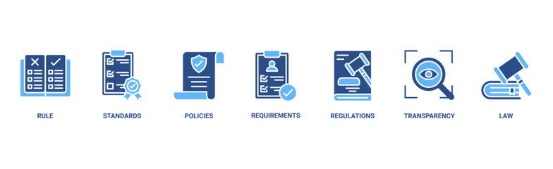 Compliance banner web icon vector illustration concept with icon of rules, standards, policies, requirements, regulations, transparency, and law