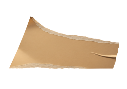 Beige Torn Paper Texture:  Irregular Edge,  Studio Shot,  Minimalist Design, Blank Space  transparent background