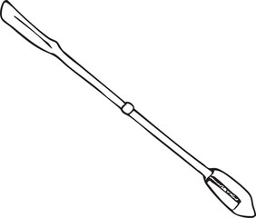 Line Art Style Image Of An Oar With Double Blade And Hand Grips For Water Sport