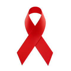 Red Ribbon Awareness Symbol Illustration On Transparent Black Background