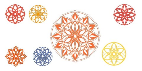 High-resolution vector graphics of the Flower of Life symbol in various sizes and styles, perfect for spiritual and esoteric designs,  vector,  spiritual