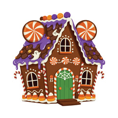 Festive Gingerbread House Halloween Candy Cottage