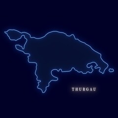 Switzerland Thurgau Canton Abstract Futuristic Neon Map