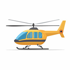 Fototapeta premium Cartoon Helicopter in Flight with Yellow Body and Open View for Aviation Purpose