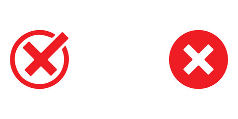 Fototapeta premium Checkmark and Cross Icon Button Set – Yes or No Symbols in Green and Red Boxes.