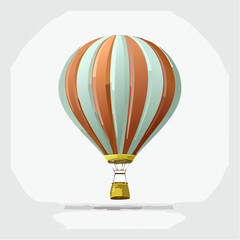 Fototapeta premium Whimsical Hot Air Balloon Illustration Against a Bright White Background Backdrop