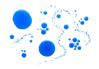 Abstract Blue Liquid Droplets: Dynamic, Vibrant, and Energetic Design Element  transparent background
